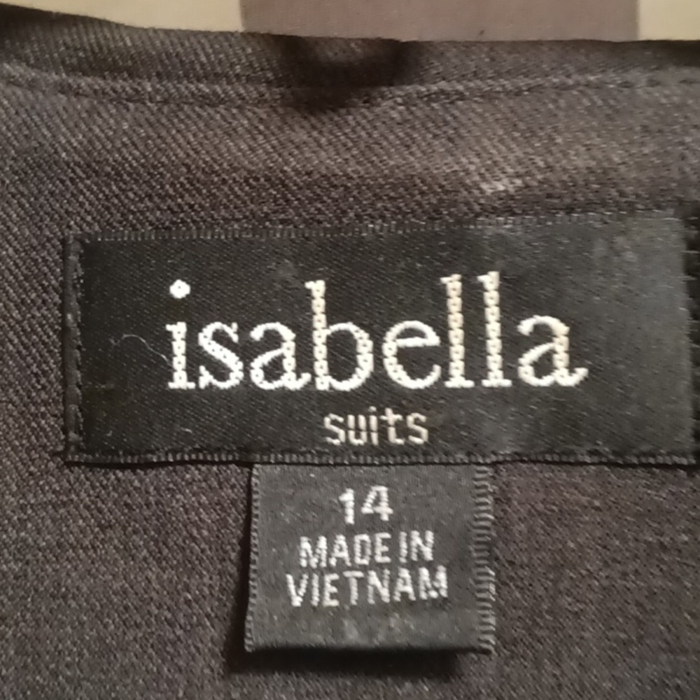 isabella polyester charcoal gray 2-pc maxi skirt suit w ruffled/flared neck/hem